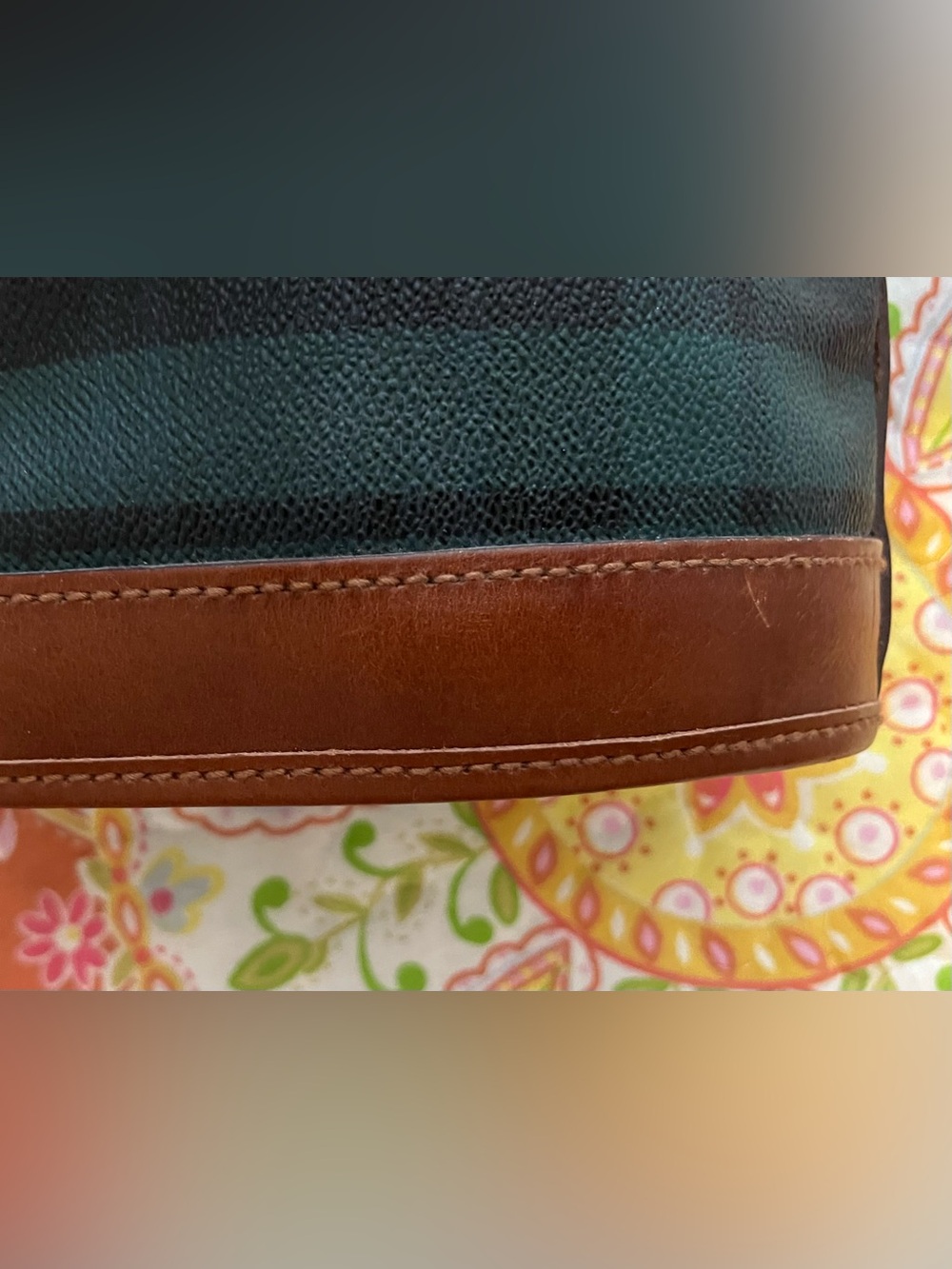 Ralph Lauren Vintage Black Watch Plaid  Leather Trim Shoulder/Crossbody Bag - Picture 6 of 14
